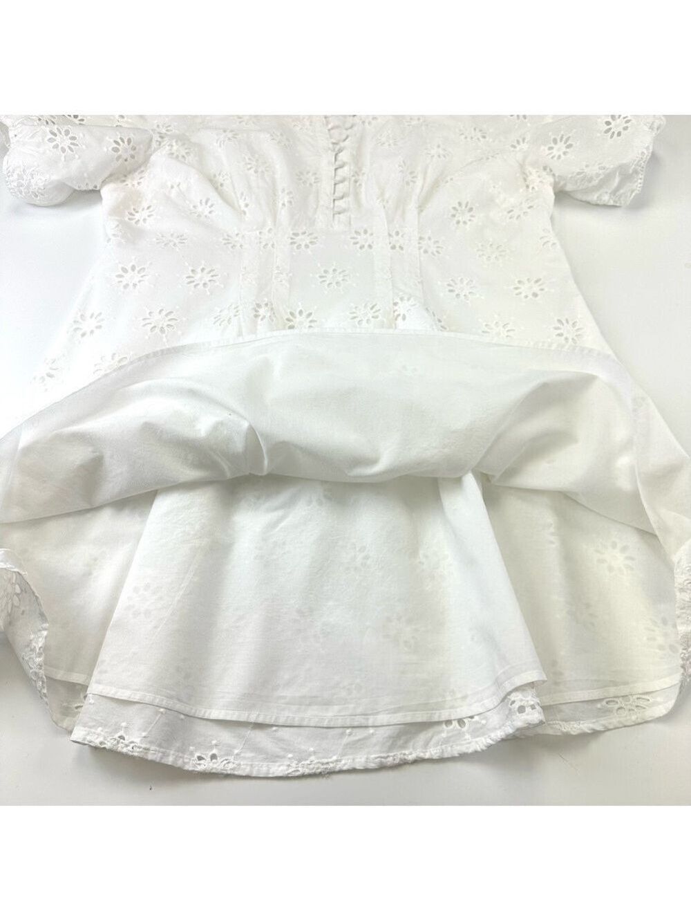 Curvy Girl white eyelet cotton dress Size 16 Torrid Belle Isle Puff Sleeve - Picture 12 of 16